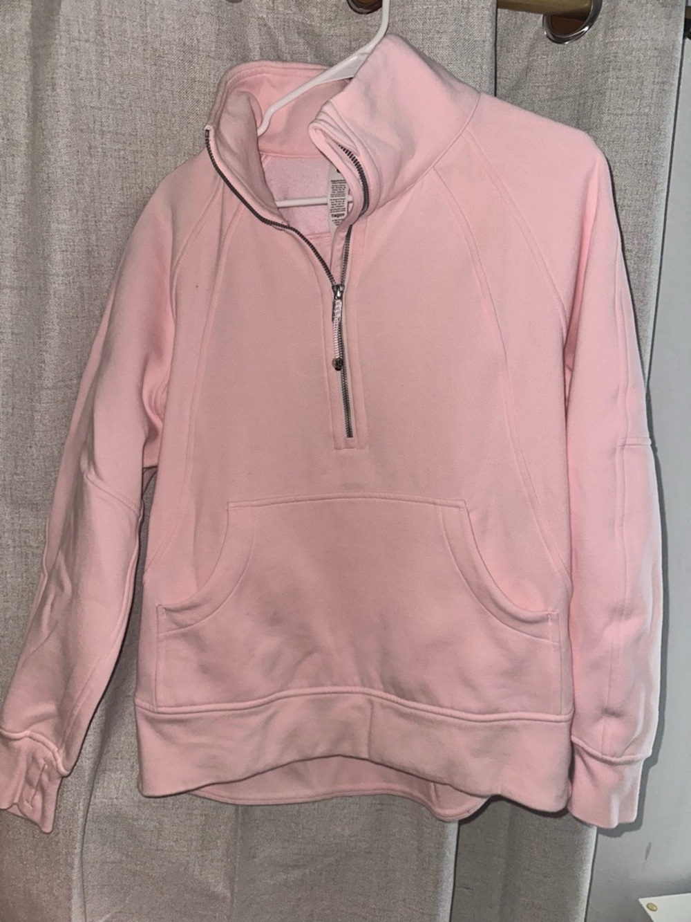 lululemon athletica Light Pink Half-Zip Cowl Neck Pullover
